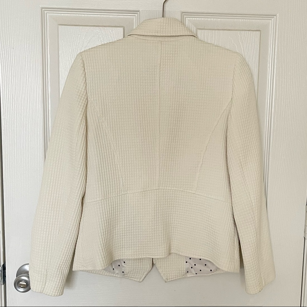 CHICO'S Textured Moto Cream Jacket - Chico's Size 0/Small - Picture 5 of 8